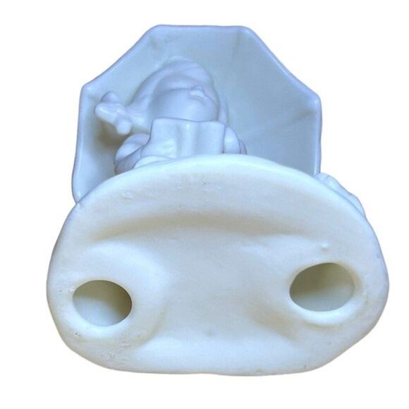 Little Girl with Umbrella + Puppy Dog Reading Book Whimsical Porcelain Figurine - Picture 11 of 11